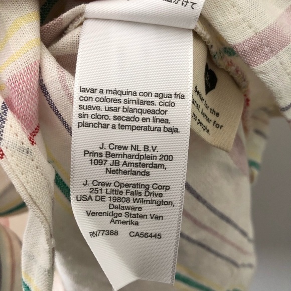 Madewell Linen Blend Rainbow Stripes Button Up Shirt 2X - Picture 10 of 11